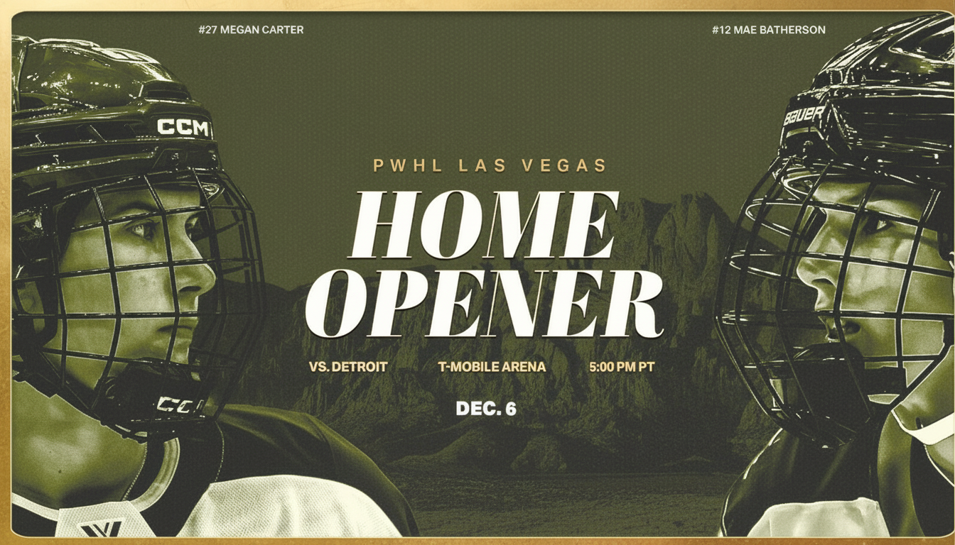 Las Vegas to Make PWHL Home Debut Against Detroit on Dec. 6